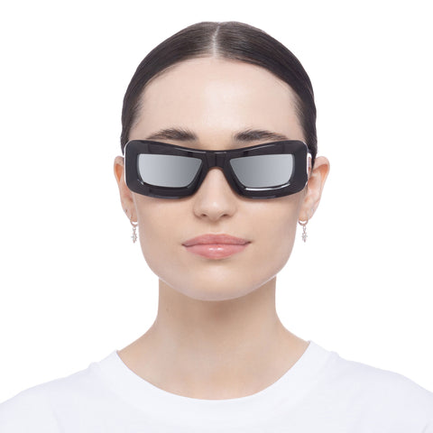 Le Specs Armour Shadow Grey Uni-Sex Wrap Sunglasses | Eyewear Index