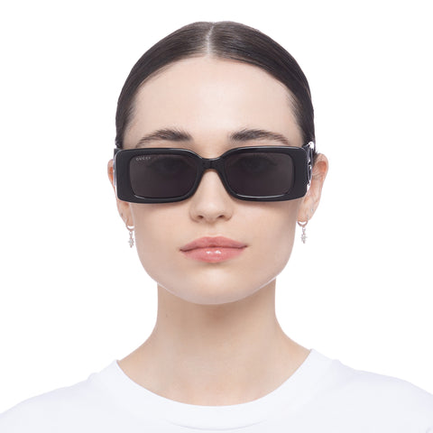 Gucci Gg1325s Black Female Rectangle Sunglasses | Eyewear Index