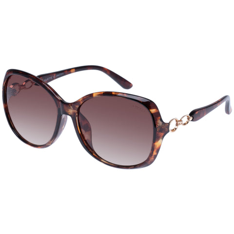 Fiorelli Juliette V2 Tort Female Wrap Sunglasses | Eyewear Index