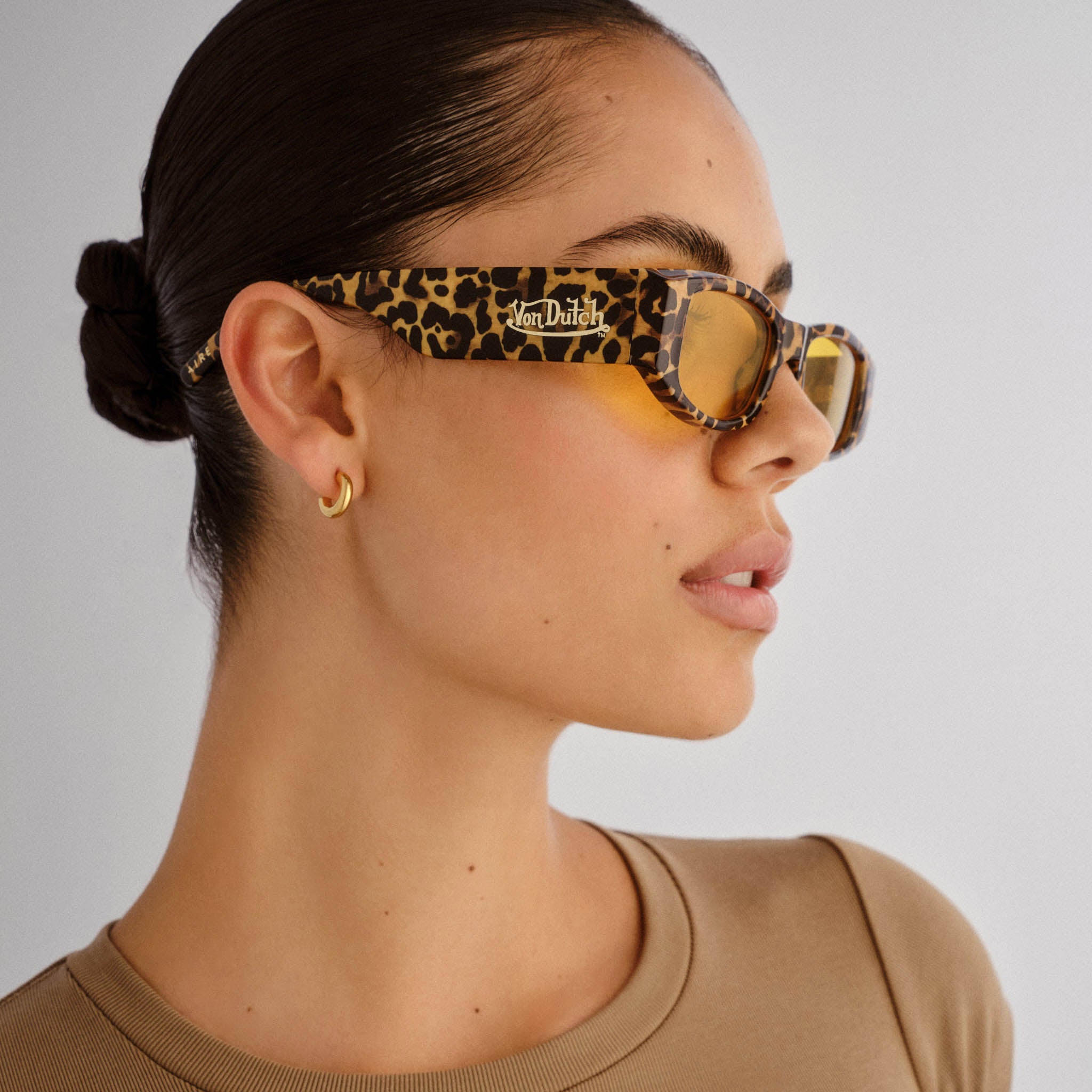 Aire Rehab Leopard Print Uni-Sex Rectangle Sunglasses | Eyewear Index