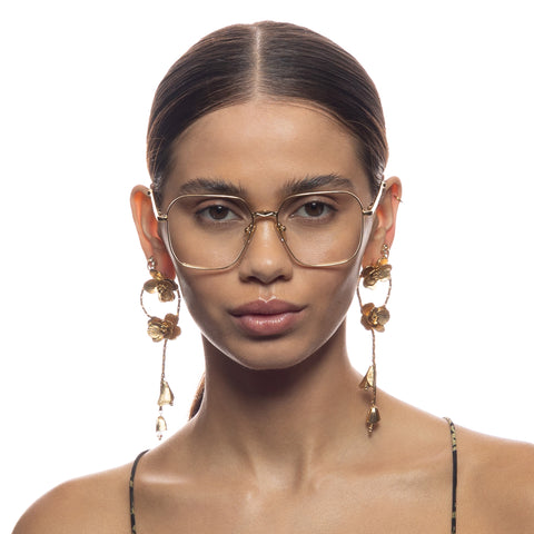 Camilla So Listen Up Soft Gold Female Square Optical Frames | Eyewear Index