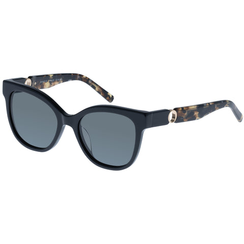 Oroton Brandy B Polarised Black Female Cat-Eye Sunglasses | Eyewear Index