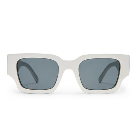 Le Specs Atlantis Matte Silver Uni-Sex Rectangle Sunglasses | Eyewear Index