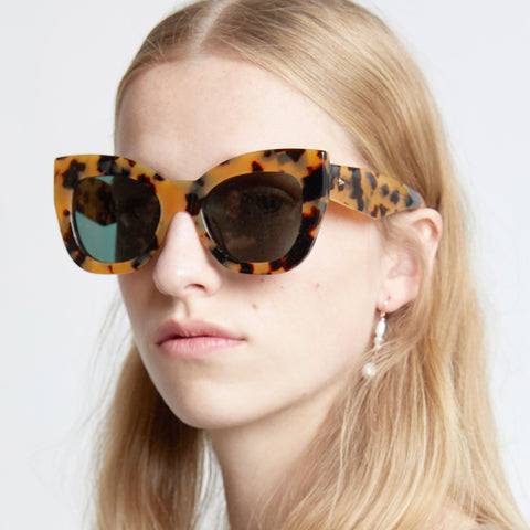 Karen Walker Northern Lights 22 Crazy Tort Female Cat-Eye Sunglasses | Eyewear Index