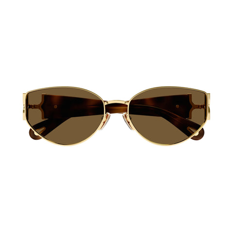 Chloe Ch0260s Gold Female Round Sunglasses | Eyewear Index