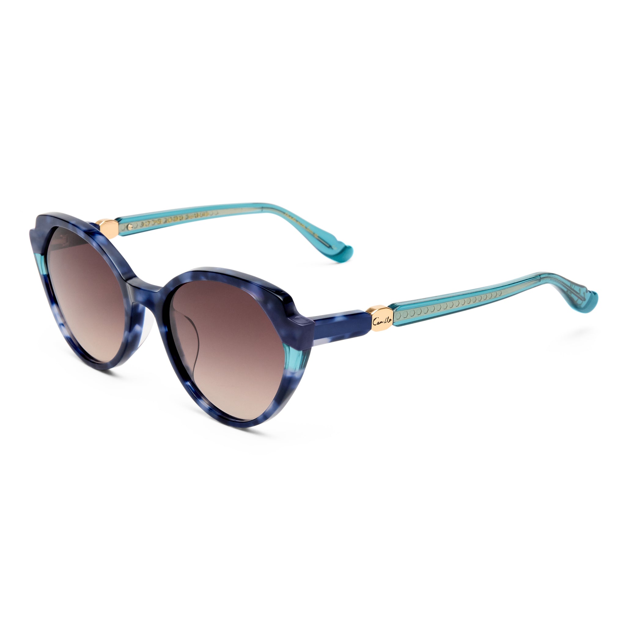 Camilla Act One Blue Tort Female Cat-Eye Sunglasses | Eyewear Index