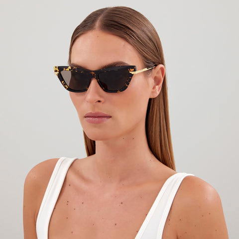 Bottega Veneta Bv1241s Havana Female Cat-Eye Sunglasses | Eyewear Index