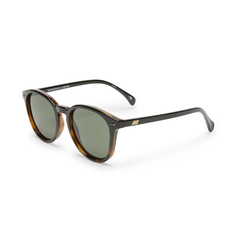 Le Specs Bandwagon Black Tort Uni-Sex Round Sunglasses | Eyewear Index