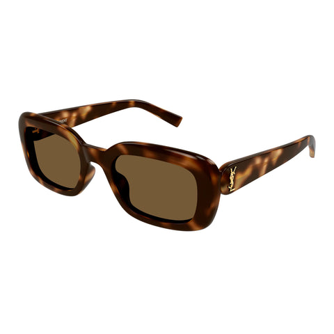 Saint Laurent Slm130 Havana Female Rectangle Sunglasses | Eyewear Index