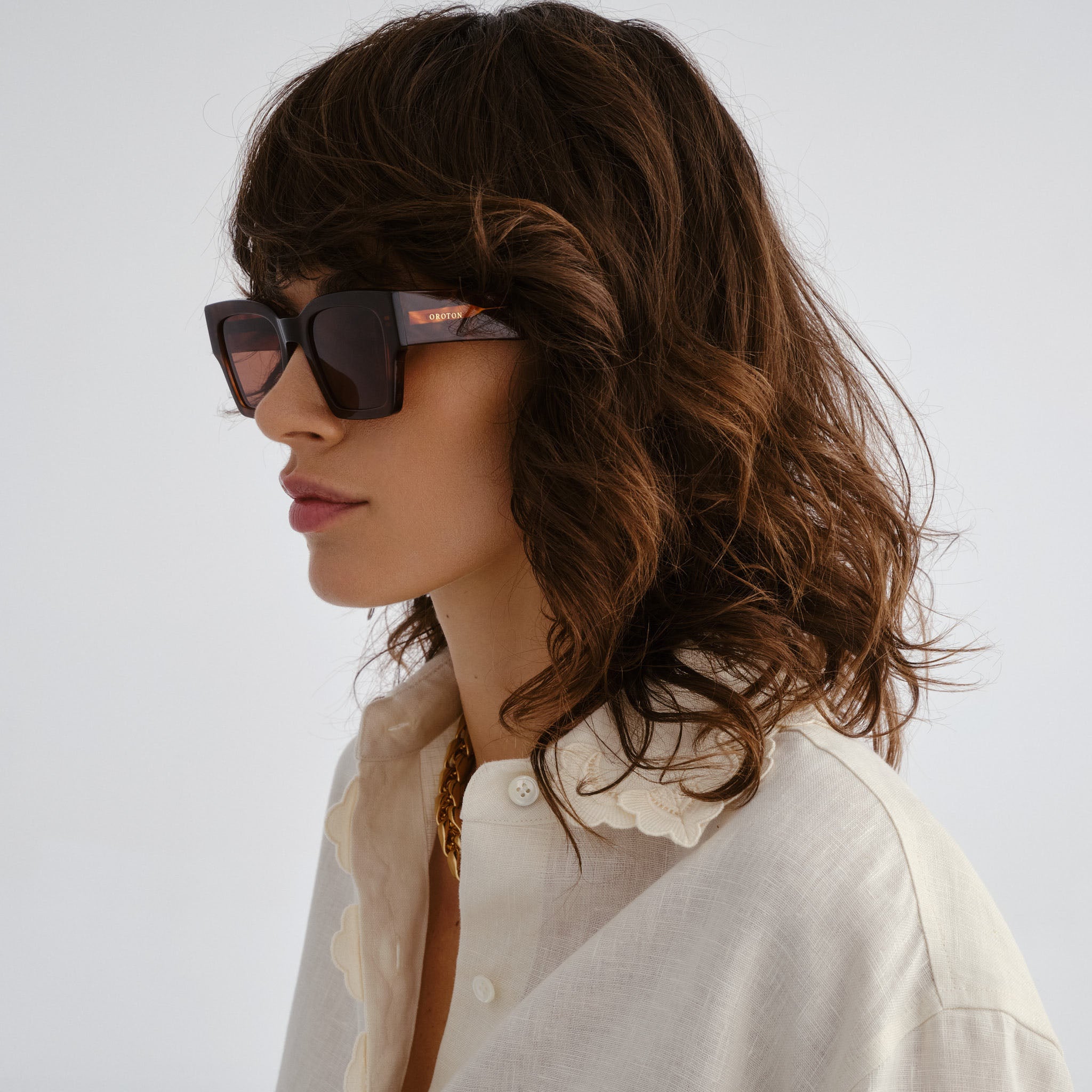 Oroton Stevie Biscuit Tort Female Square Sunglasses | Eyewear Index