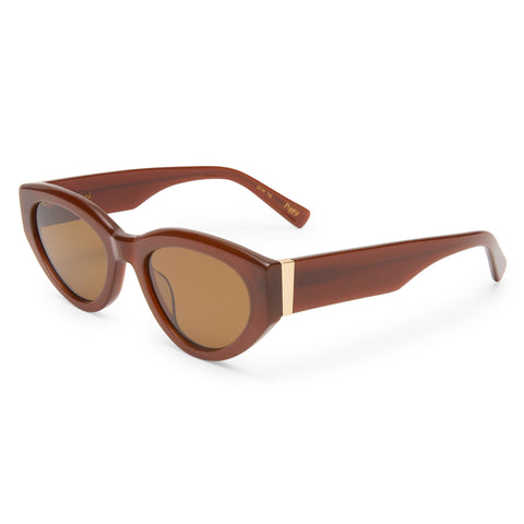 Luv Lou The Poppy Chocolate Female Cat-Eye Sunglasses | Eyewear Index