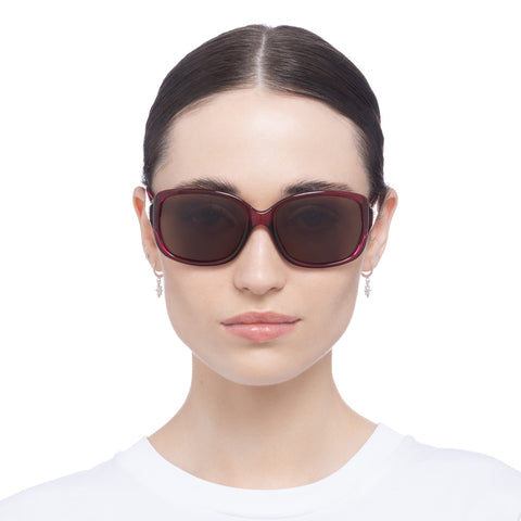 Glarefoil Boland Plum Gold Female Wrap Sunglasses | Eyewear Index