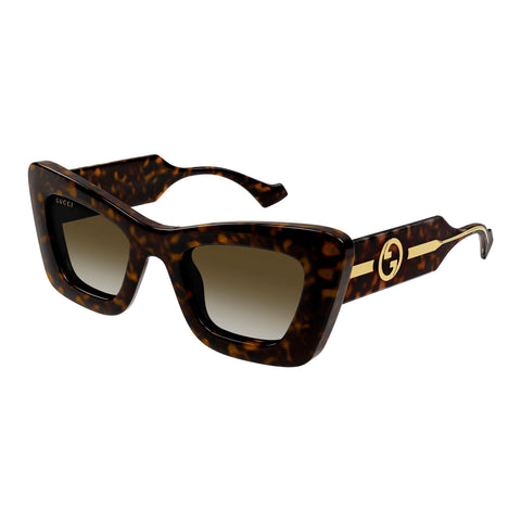 Gucci Gg1552s Havana Female Cat-Eye Sunglasses | Eyewear Index