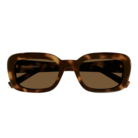 Saint Laurent Slm130 Havana Female Rectangle Sunglasses | Eyewear Index