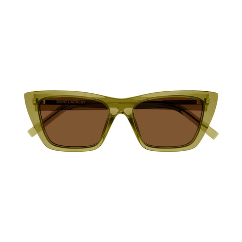 Saint Laurent Sl276mica Green Female Cat-Eye Sunglasses | Eyewear Index