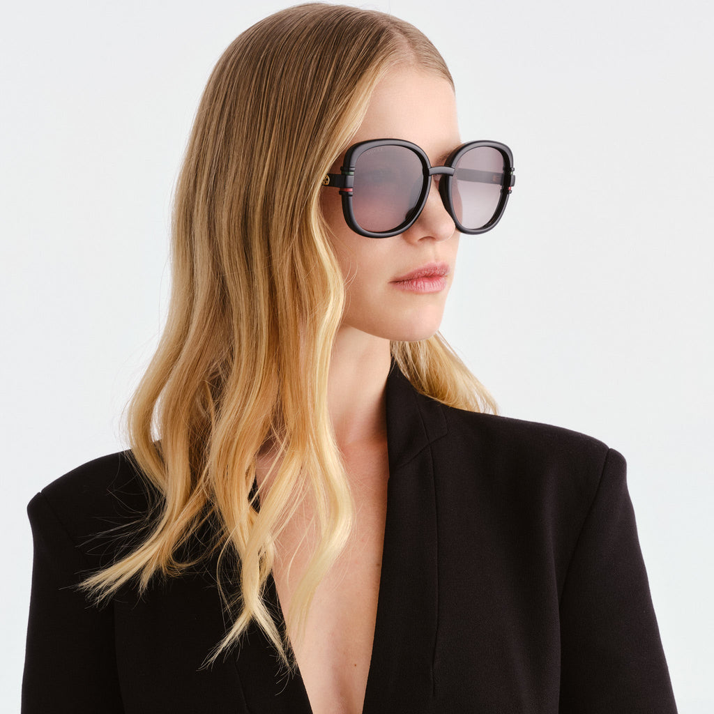 Gucci Gg1068sa Black Female Rectangle Sunglasses | Eyewear Index
