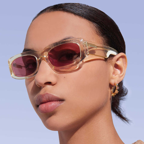 Karen Walker Zahra Vintage Clear Uni-Sex Rectangle Sunglasses | Eyewear Index