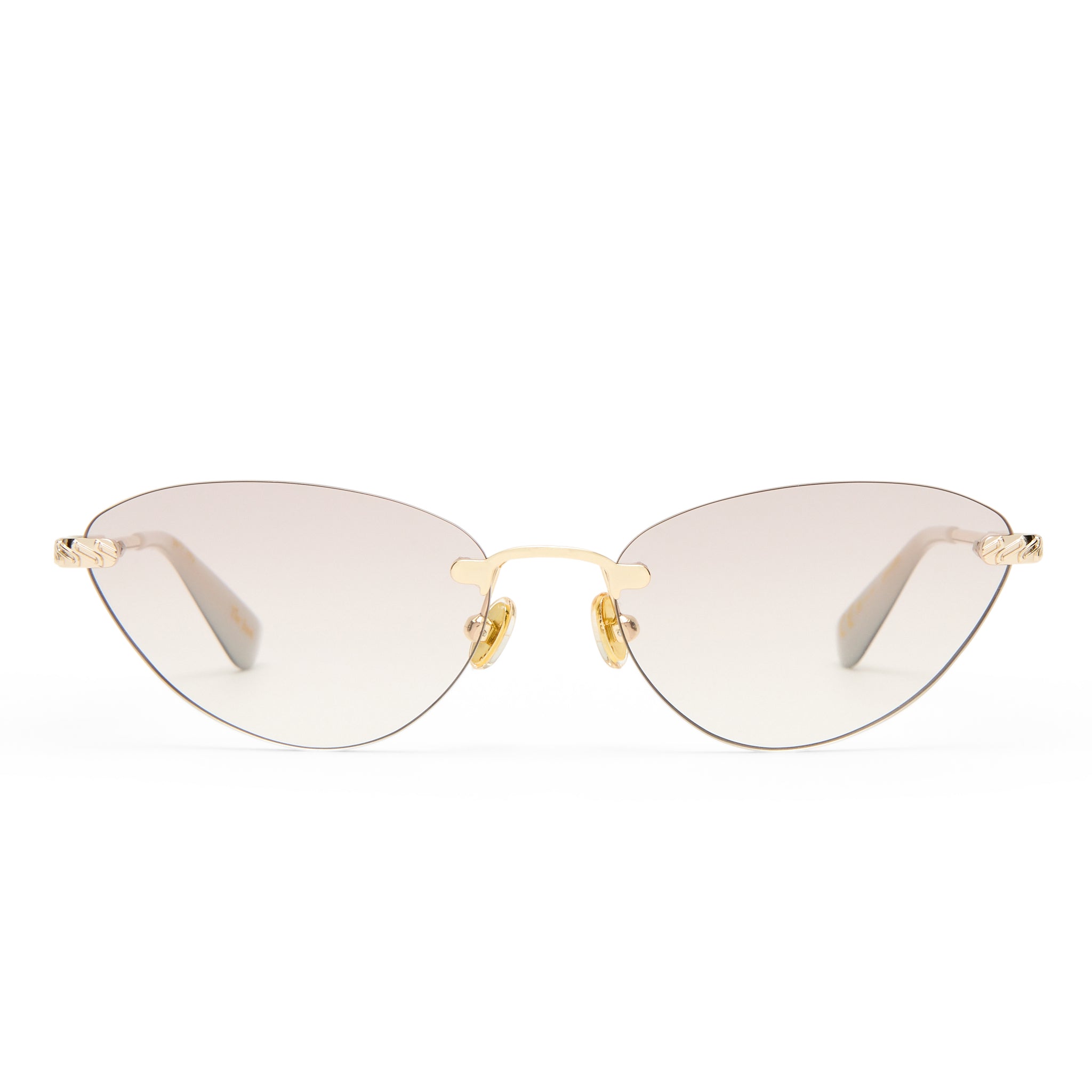 Luv Lou The Juni Light Gold Female Cat-Eye Sunglasses | Eyewear Index
