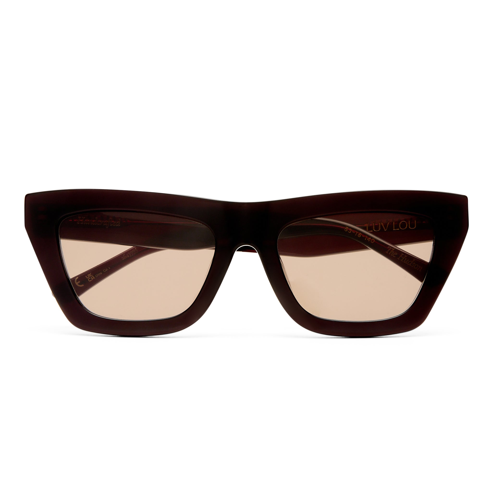 Luv Lou The Hudson Wine Female Cat-Eye Sunglasses | Eyewear Index