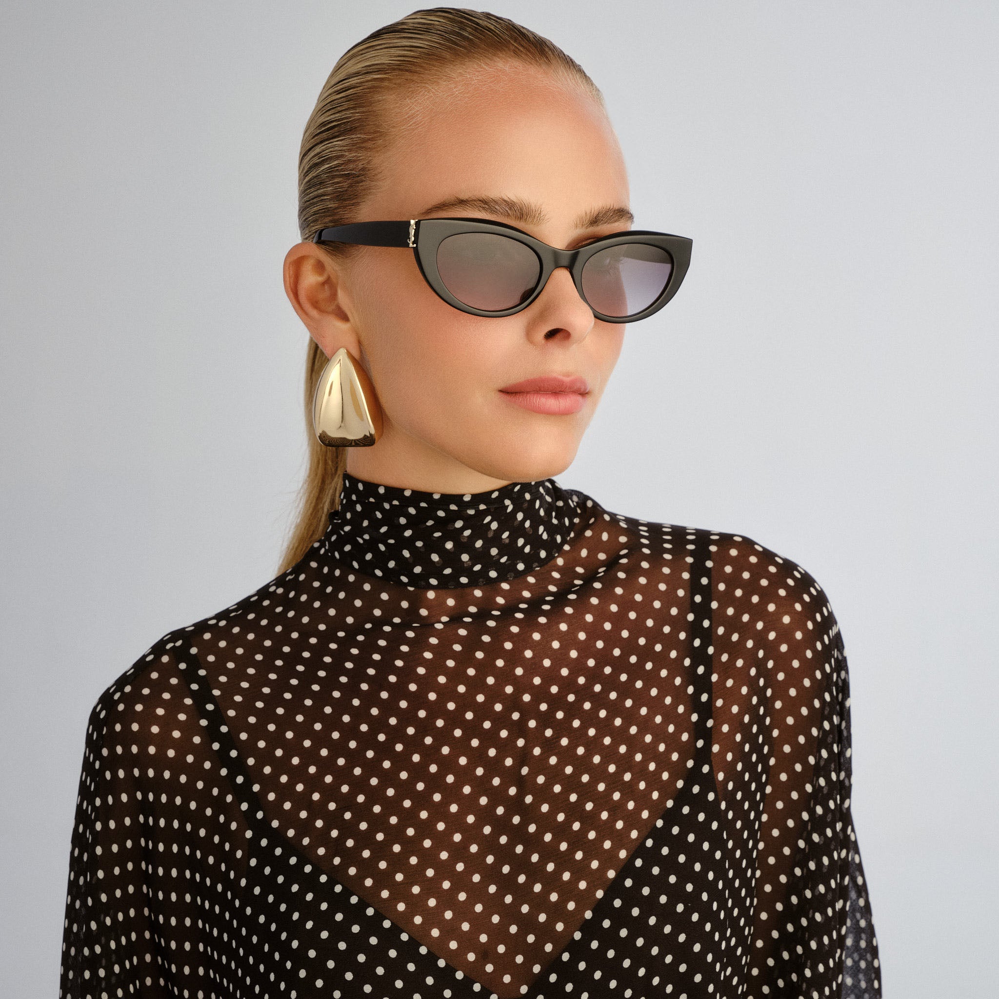 Saint Laurent Slm115 Black Female Cat-Eye Sunglasses | Eyewear Index