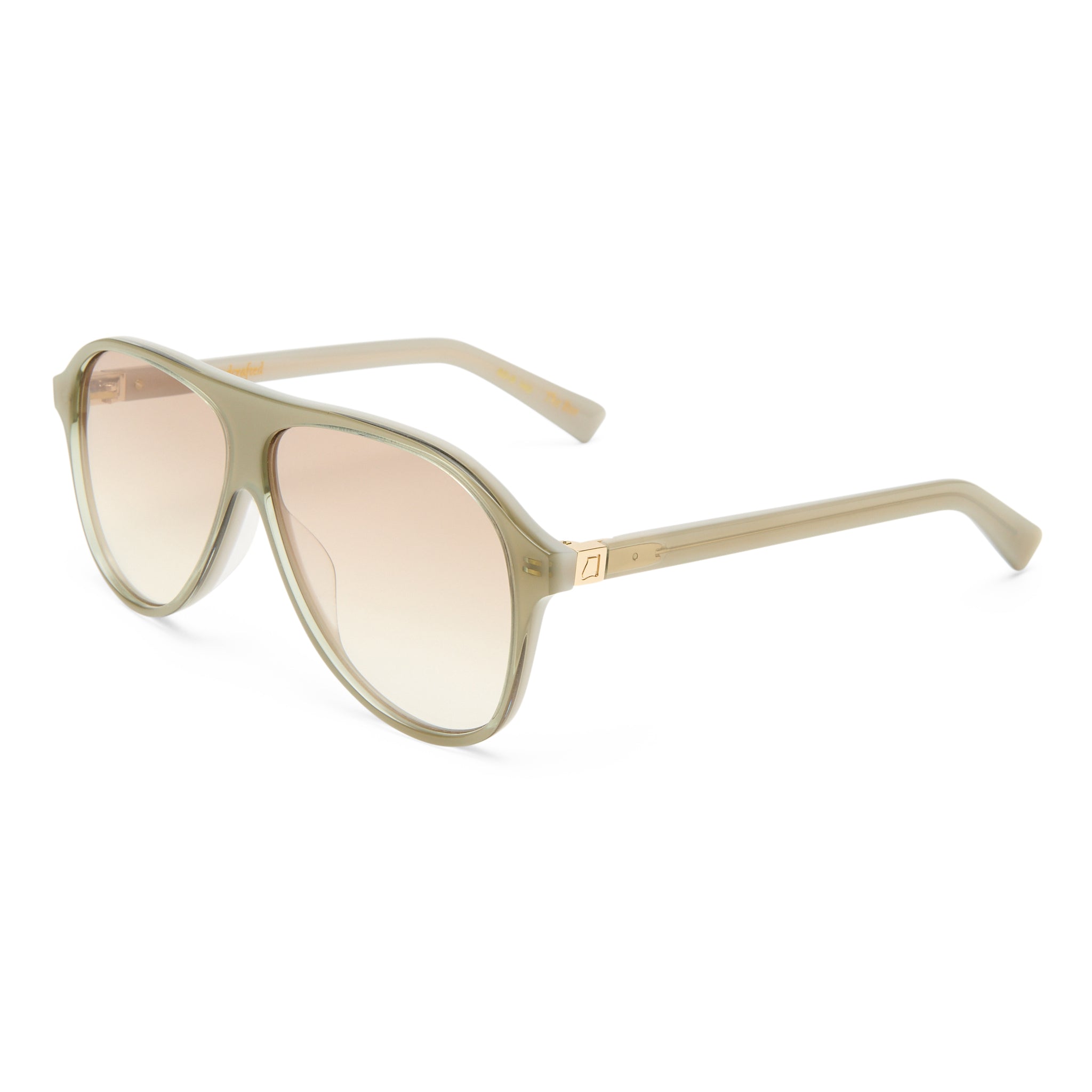 Luv Lou The Eve Milky Eucalyptus Female Aviator Sunglasses | Eyewear Index