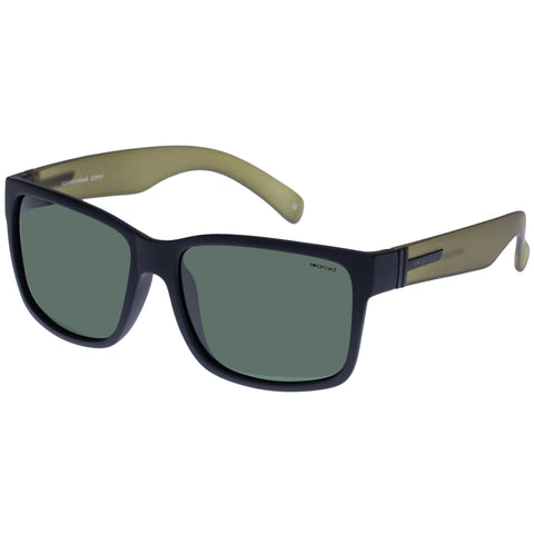 Solarized Square D-Frame Matte Black Khaki Male D-Frame Sunglasses | Eyewear Index