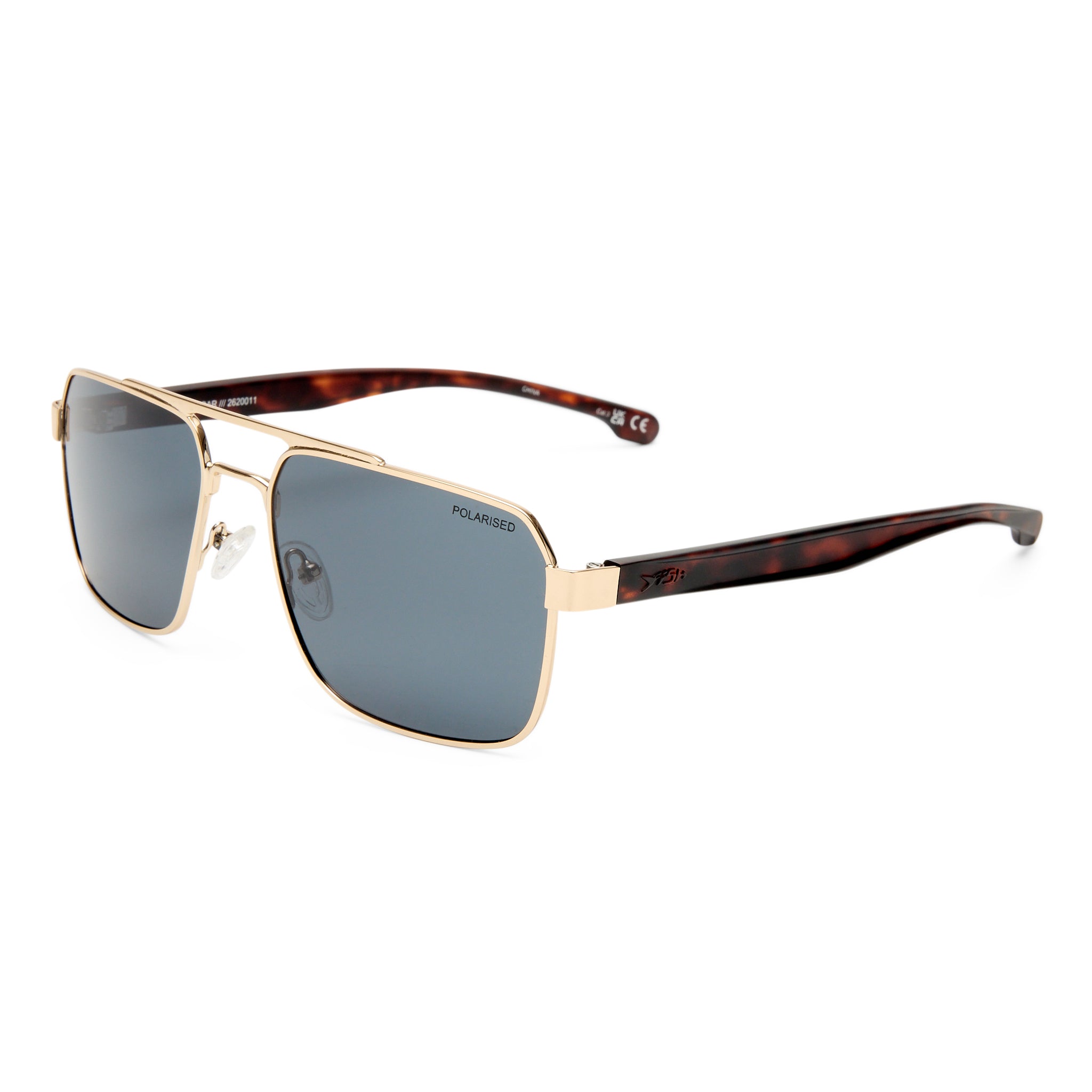 Fish Sandbar Gold Matte Tort Male Aviator Sunglasses | Eyewear Index