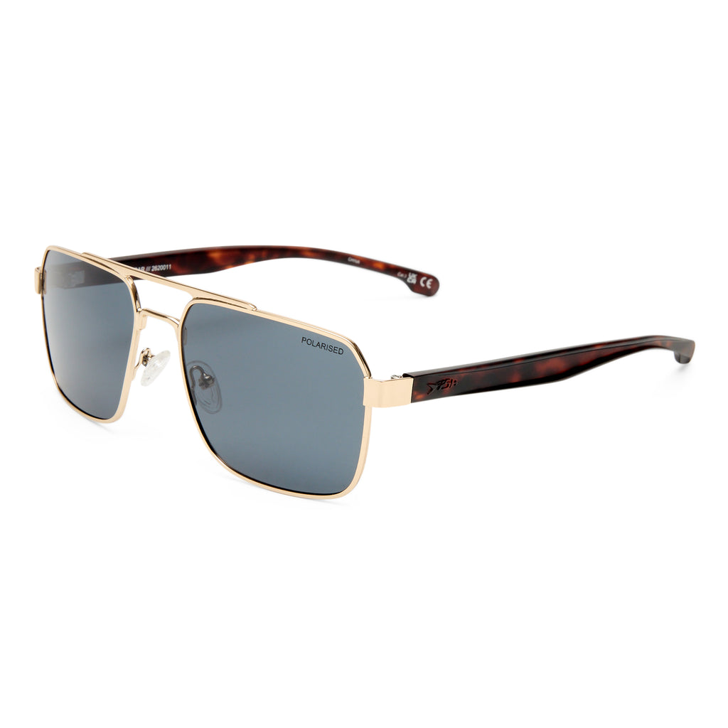 Fish Sandbar Gold Matte Tort Male Aviator Sunglasses | Eyewear Index