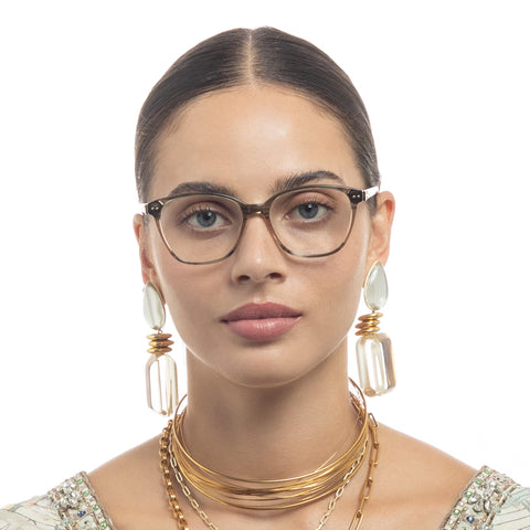 Camilla Far Far Away Olive Haze Female D-Frame Optical Frames | Eyewear Index