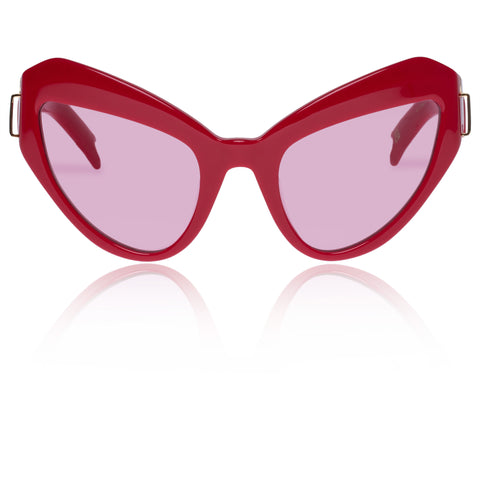 Karen Walker Bow Wow Scarlet Female Cat-Eye Sunglasses | Eyewear Index