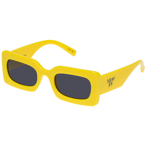 Le Specs More Joy Edition Yellow Black Uni-Sex Rectangle Sunglasses | Eyewear Index