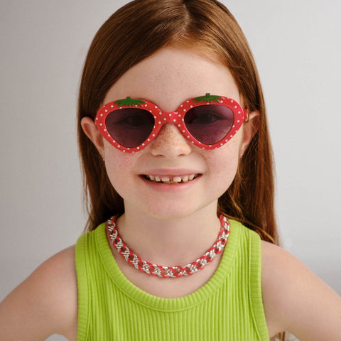 Solarized Kids Strawberry Red Green Female Novelty Sunglasses | Eyewear Index