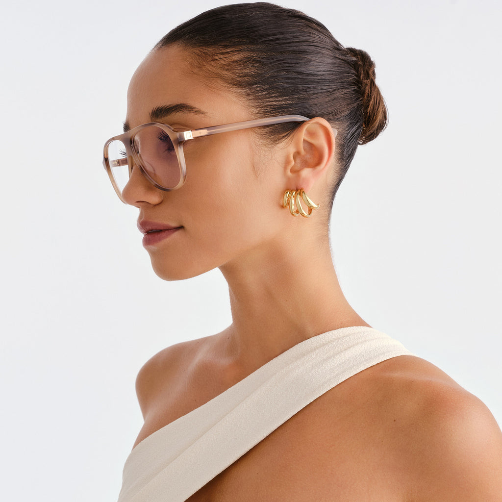 Luv Lou The Eve Maple Tort Female Aviator Blue Light | Eyewear Index