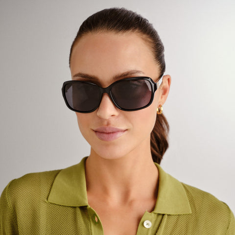 Cancer Council Stapleton Black Female Rectangle Sunglasses | Eyewear Index