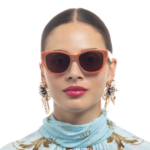 Camilla Uptown Girl Latte Female Cat-Eye Sunglasses | Eyewear Index