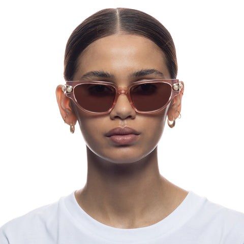 Le Specs Serpens Link Rose Pearl Female Cat-Eye Sunglasses | Eyewear Index