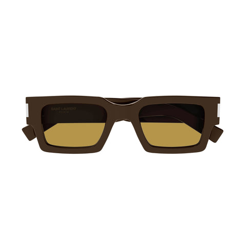 Saint Laurent Sl572 Brown Uni-Sex Rectangle Sunglasses | Eyewear Index