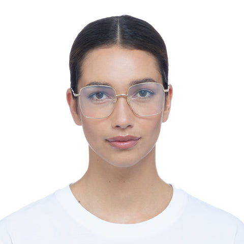 Saint Laurent Sl314 Gold Female Rectangle Optical Frames | Eyewear Index