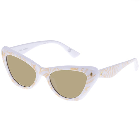 Aire Linea White Marble Female Cat-Eye Sunglasses | Eyewear Index