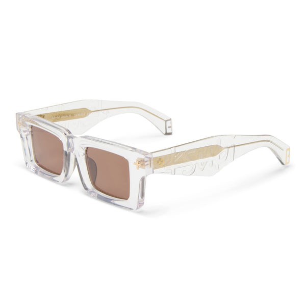 Ksubi Smiths Ii Krystal Gold Uni-Sex Rectangle Sunglasses