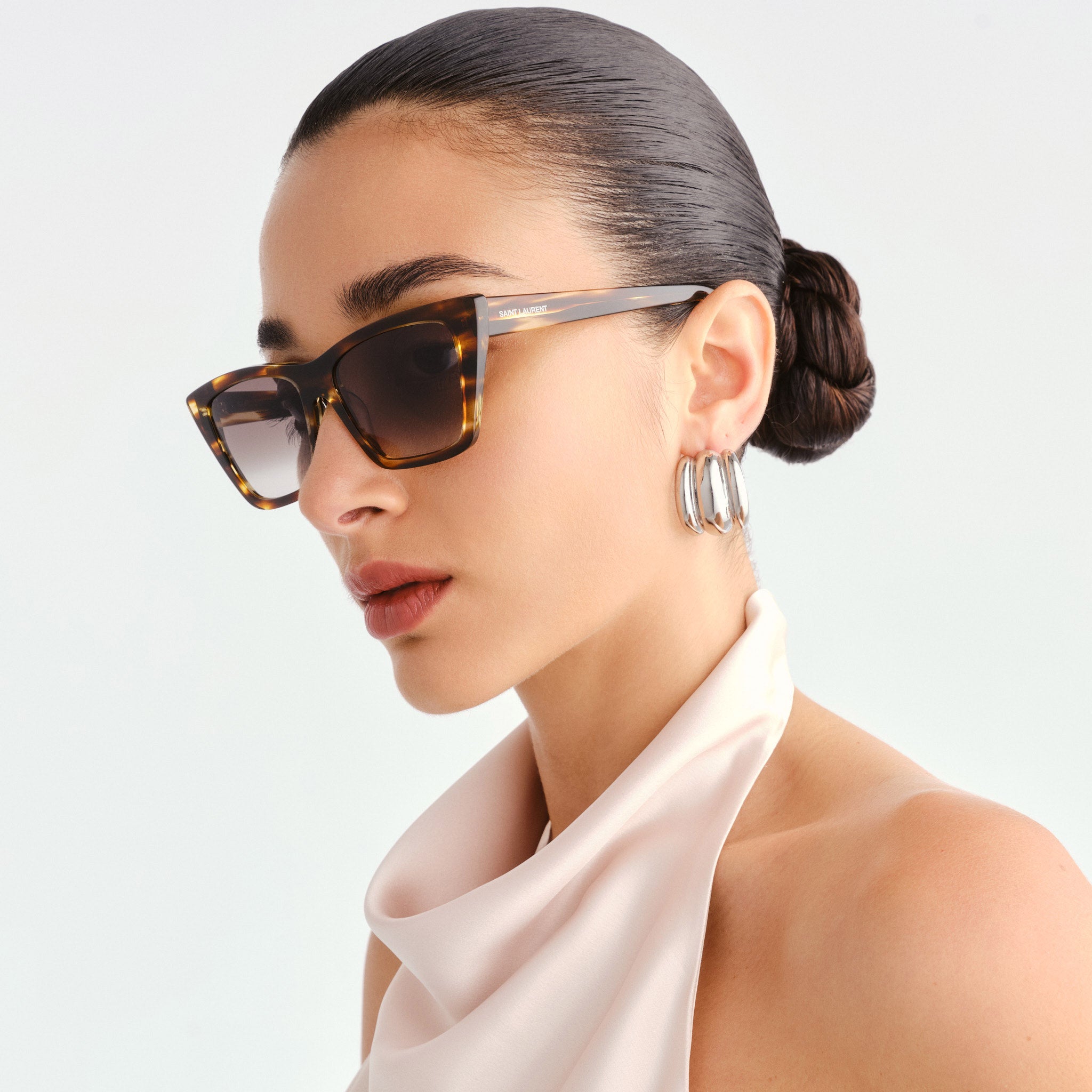 Saint Laurent Sl276mica Havana Female Cat-Eye Sunglasses | Eyewear Index