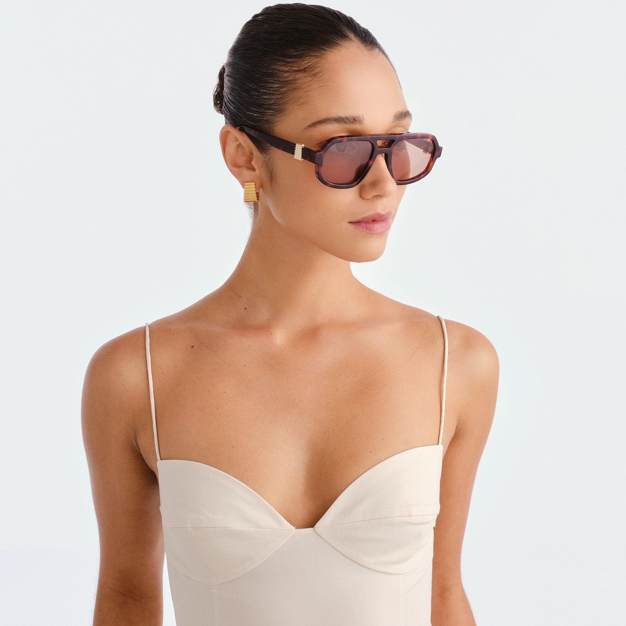 Luv Lou The Banks Luxe Cherry Tort Female Aviator Sunglasses | Eyewear Index