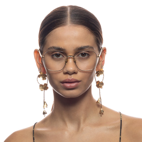 Camilla So Listen Up Bright Gold Black Female Square Optical Frames | Eyewear Index