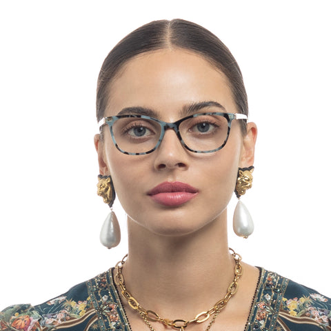 Camilla Matinee Blue Tort Female Square Optical Frames | Eyewear Index