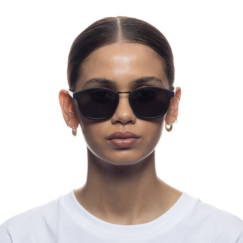 Le Specs Oblivion Matte Black Uni-Sex Round Sunglasses | Eyewear Index