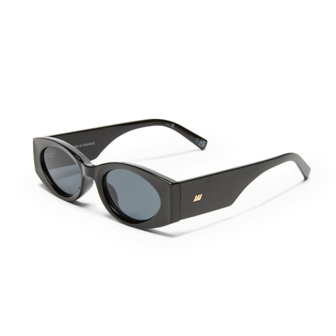 Le Specs Mermaiden Black Female Oval Sunglasses | Eyewear Index