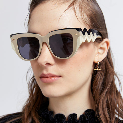 Karen Walker True North Wave Neutral Triple Female Cat-Eye Sunglasses | Eyewear Index