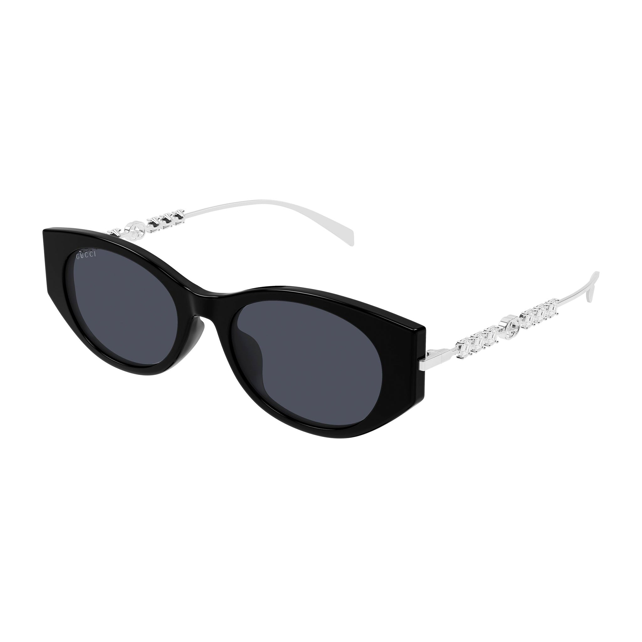 GUCCI オーバルフレーム サングラス パール ブラック GG1970SA Gucci Gg1970sa Black Female Cat-Eye Sunglasses | Eyewear Index