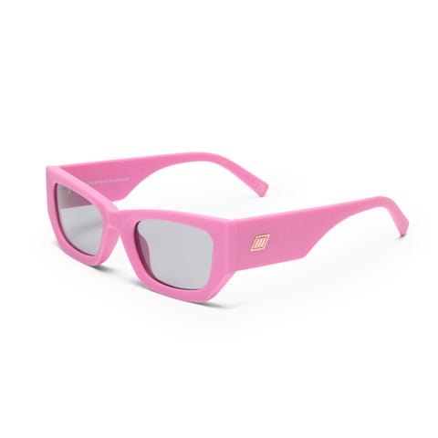 Le Specs Beachcomber Matte Bubblegum Pink Female D-Frame Sunglasses | Eyewear Index