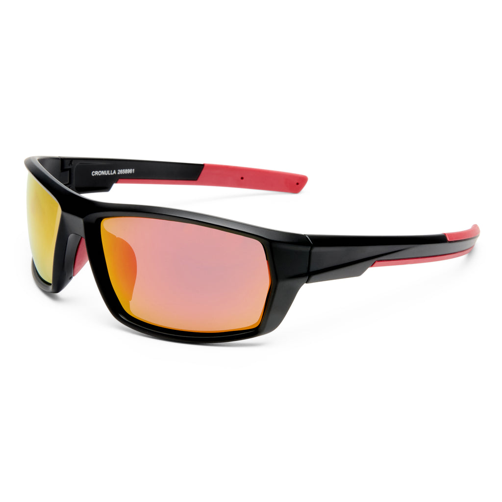 Cancer Council Cronulla Matte Black Red Male Wrap Sunglasses | Eyewear Index